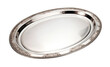 Silver tray isolated on transparent background. PNG file, cut out