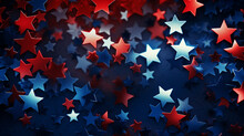 Falling Red And Blue Stars Background
