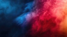 Abstract Powder Explosion In Blue And Red Hues