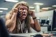 Caveman Professionalism: In the Chaos of an Office, a Neanderthal Screams while Colleagues Engage in Toxic Behavior - A Dark Depiction of Toxic Leadership and a Disrespectful Work Environment.

