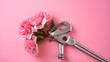 labor day background concept 1st may concept. wrench on pink background
