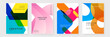 Colorful colourful vector abstract geometric business creative design cover. Minimalist simple colorful poster for banner, brochure, corporate, website, report, resume, and flyer