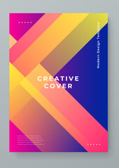 Poster - Colorful colourful vector flat creative design abstract shapes covers. Colorful gradient geometric design for poster, banner, brochure, leaflet, cover, magazine, or flyer.