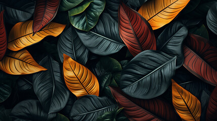 Canvas Print - elegant macro leaves background