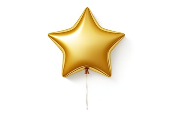 Canvas Print - Isolated white background single metallic star balloon for birthday