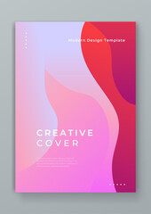 Poster - Colorful colourful vector flat creative design abstract shapes covers. Minimal brochure layout and modern geometric report business flyers poster template.