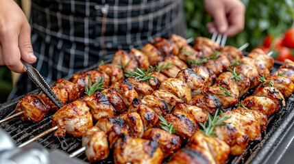 Canvas Print - meat on the grill