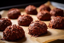 Chocolate Macaroons Made Without Baking On Wax Paper