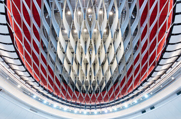 Aufkleber - Ceiling of modern architecture. building abstract background pattern