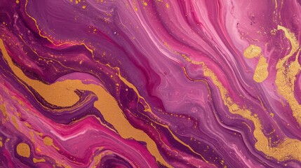 Wall Mural - Magenta and gold marble background, seamless, luxury