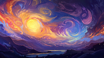 A nebula inspired background with swirling purples