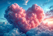 heart in the clouds at twilight, generative ai