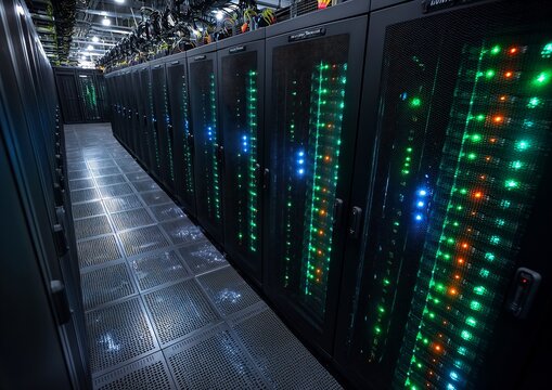servers data center lights super color graphics white broom closet extremely holding shining orb liquid cooling wood planks qualia