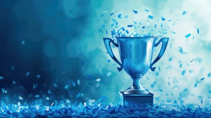Wall Mural - highlighting the trophy in a winner-themed background with thoughtfully incorporated copy space.