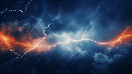 abstract representation of a thunderstorm with lightning bolts , abstract representation, thundersto