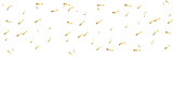 Fototapeta Do przedpokoju - Abstract golden confetti falling down bokeh glitter and zigzag ribbon on transparent background. Design for holyday and celebration background.