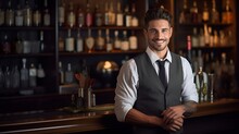 Bartender At A Clean Background For Professional Portraits , Bartender, Clean Background, Professional Portraits