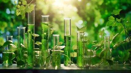plant science laboratory research, biological chemistry test, green nature organic leaves experiment
