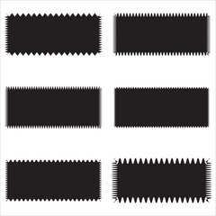 Poster - Zigzag Edge Rectangle Shapes Icon Set. A group of 6 rectangular shapes with round corners and jagged edges.1234