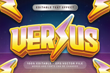 Poster - versus effect and editable text effect with light neon color