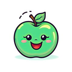 Sticker - Happy smiling funny apple cartoon character