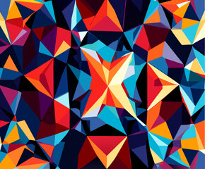 Poster - Mosaic of intersecting lines vektor icon illustation