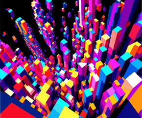 Poster - Pixelated digital chaos vektor icon illustation