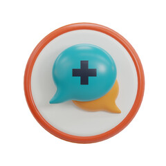 Poster - 3D Bubble Model Dialogue on Health Issues. 3d illustration, 3d element, 3d rendering. 3d visualization isolated on a transparent background
