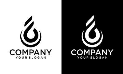 Aufkleber - Creative Letter F with water/oil droplet monogram logo