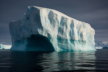 Wall Mural - A large iceberg floating in the middle of the ocean, Generative AI