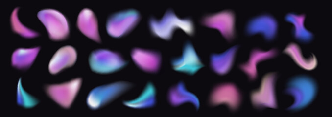 Poster - blur abstract shape with gradient fluid color. vector illustration set of soft form mesh elements wi