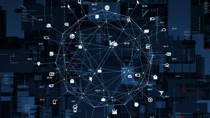 Poster - Communication network and digital technology concept.