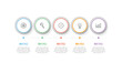 Vector Infographic circle label design template with icons and 5 options or steps.