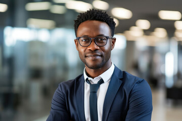 Black man male young businessman african happy confidence attractive person business adult portrait