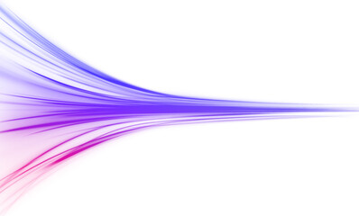 Wall Mural - 	
Neon stripes in the form of drill, turns and swirl. Illustration of high speed concept. Image of speed motion on the road. Abstract background png in blue and purple neon glow colors.	