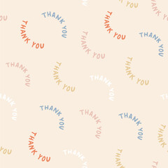 Poster - Seamless hand drawn thank you pattern