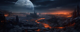 Fototapeta Kosmos - Amazing landscape of futuristic alien planet