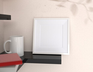Poster - A simple and convenient frame mock up file. Picture frame mock up template.