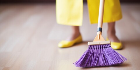 cleaning concept. Woman cleaning the house