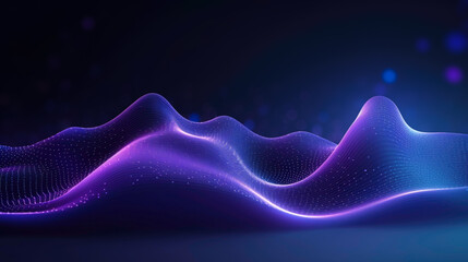 Abstract purple Science and Technology Background with Digital Particles.