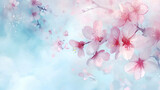 Fototapeta Kwiaty - Cherry blossom background. Spring flowers with blue sky. Floral background. Spring Wallpaper. 