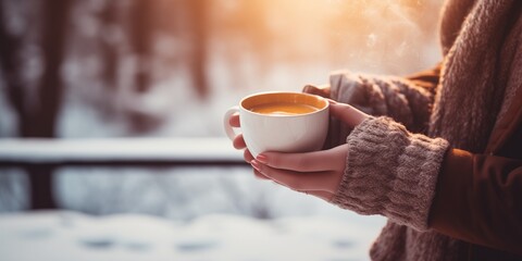 Woman's hand holding cup