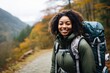 Portrait of an attractive young woman enjoying a hike in the mountains.