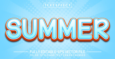 Poster - Summer blue font Text effect editable