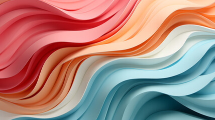 Wall Mural - curved multicolored lines background, texture volume abstraction in full screen