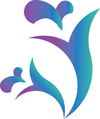 Wall Mural - Pretty flower logo with gradient color combination