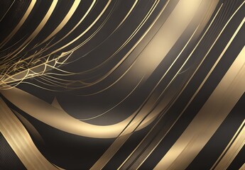 Poster - Abstract black and gold lines luxury background