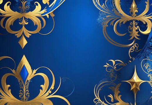 Dark blue purple and gold luxury line overlap layered abstract background, with lighting effect and sparkle with copy space for text
