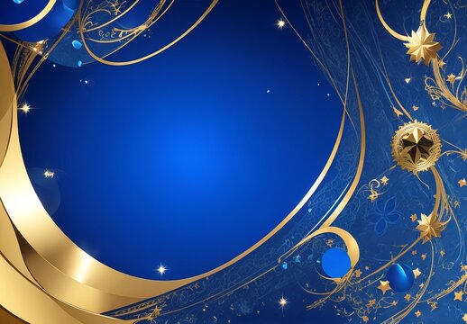 Dark blue purple and gold luxury line overlap layered abstract background, with lighting effect and sparkle with copy space for text
