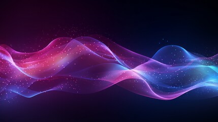 Poster - vibrant abstract wave digital background with big data network connection technology - futuristic sc